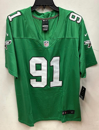 Fletcher Cox Philadelphia Eagles Jersey 2023 Kelly green