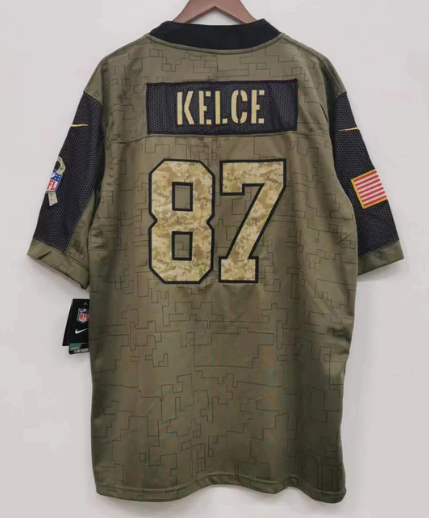 Travis Kelce Kansas City Chiefs military salute to service Jersey
