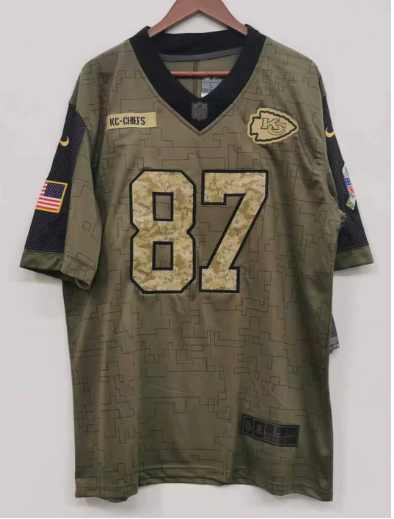 Travis Kelce Kansas City Chiefs military salute to service Jersey
