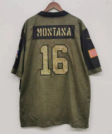 Joe Montana San Francisco 49ers military salute to service Jersey