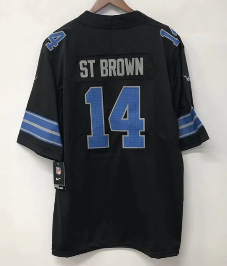 Amon-Ra St. Brown Detroit Lions Official NFL Nike Jersey black