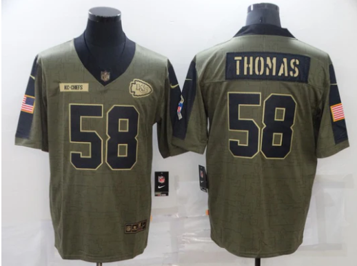 Derrick Thomas Kansas City Chiefs military salute to service Jersey
