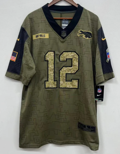 Jim Kelly Buffalo Bills military salute to service Jersey