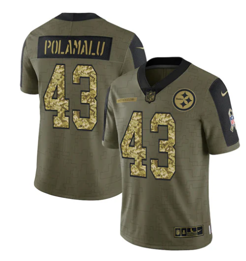 Troy Polamalu Pittsburgh Steelers military salute to service Jersey