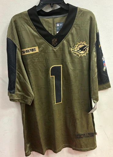 Tua Tagovailoa Miami Dolphins military salute to service Jersey