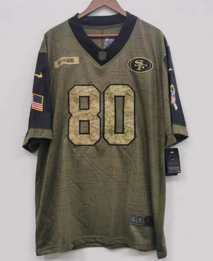 Jerry Rice San Francisco 49ers military salute to service Jersey