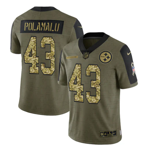 Troy Polamalu Pittsburgh Steelers military salute to service Nike Jersey
