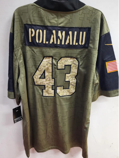 Troy Polamalu Pittsburgh Steelers military salute to service Nike Jersey