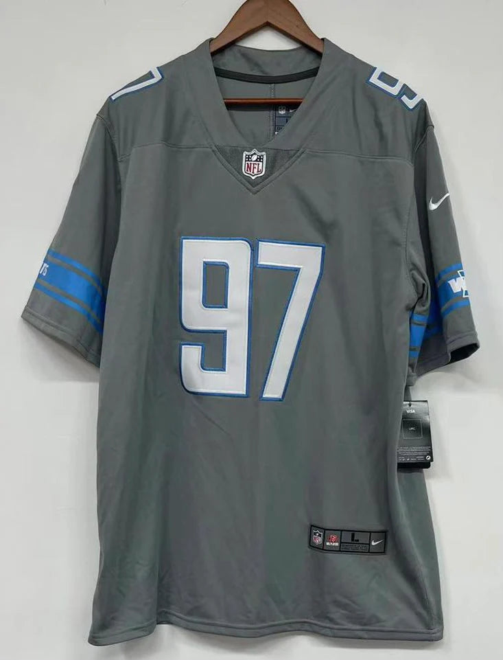 Aiden Hutchinson Detroit Lions Official Silver NFL Nike Jersey