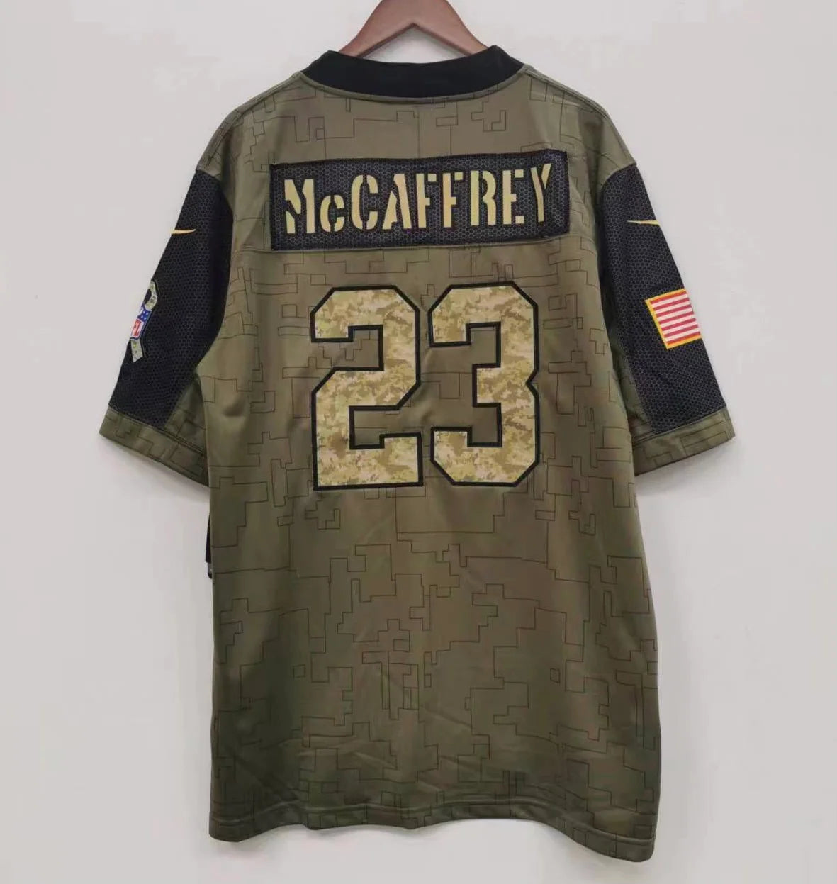 Christian McCaffrey San Francisco 49ers military salute to service Jersey