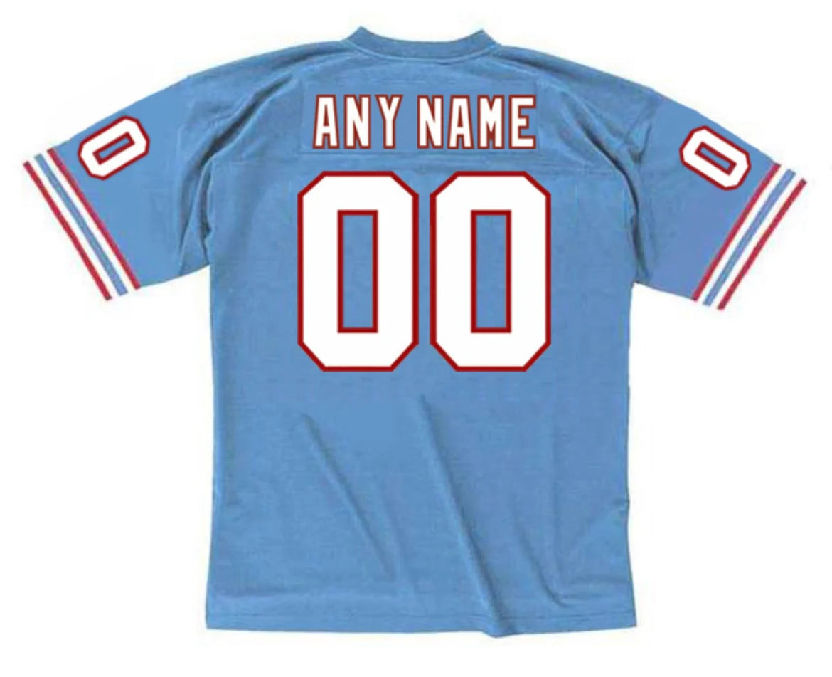 Any name & Number Houston Oilers Light Blue NFL Mitchell & Ness Jersey