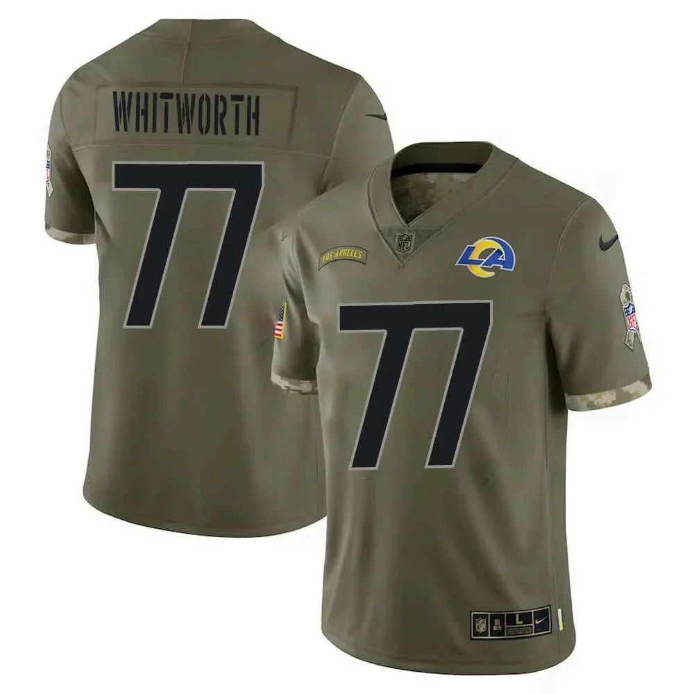Andrew Whitworth Los Angeles Rams Official NFL NIKE Salute to Service Dark Jersey