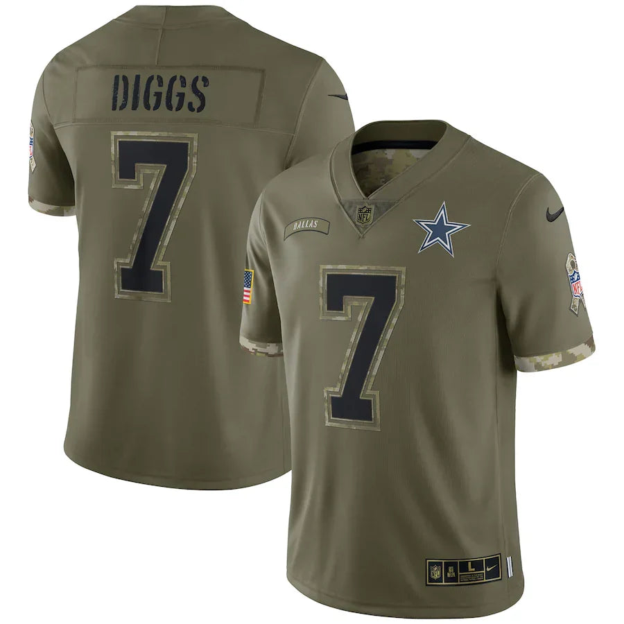 Any name & Number customized Dallas Cowboys Official NFL Nike Salute to Service Jersey