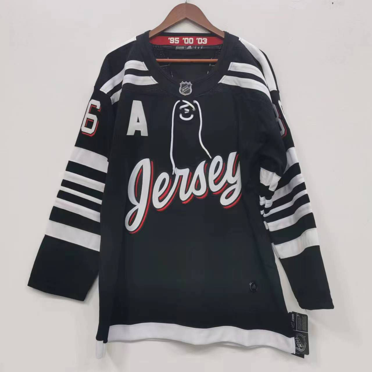 Jack Hughes New Jersey Devils Official NHL Adidas Jersey Black