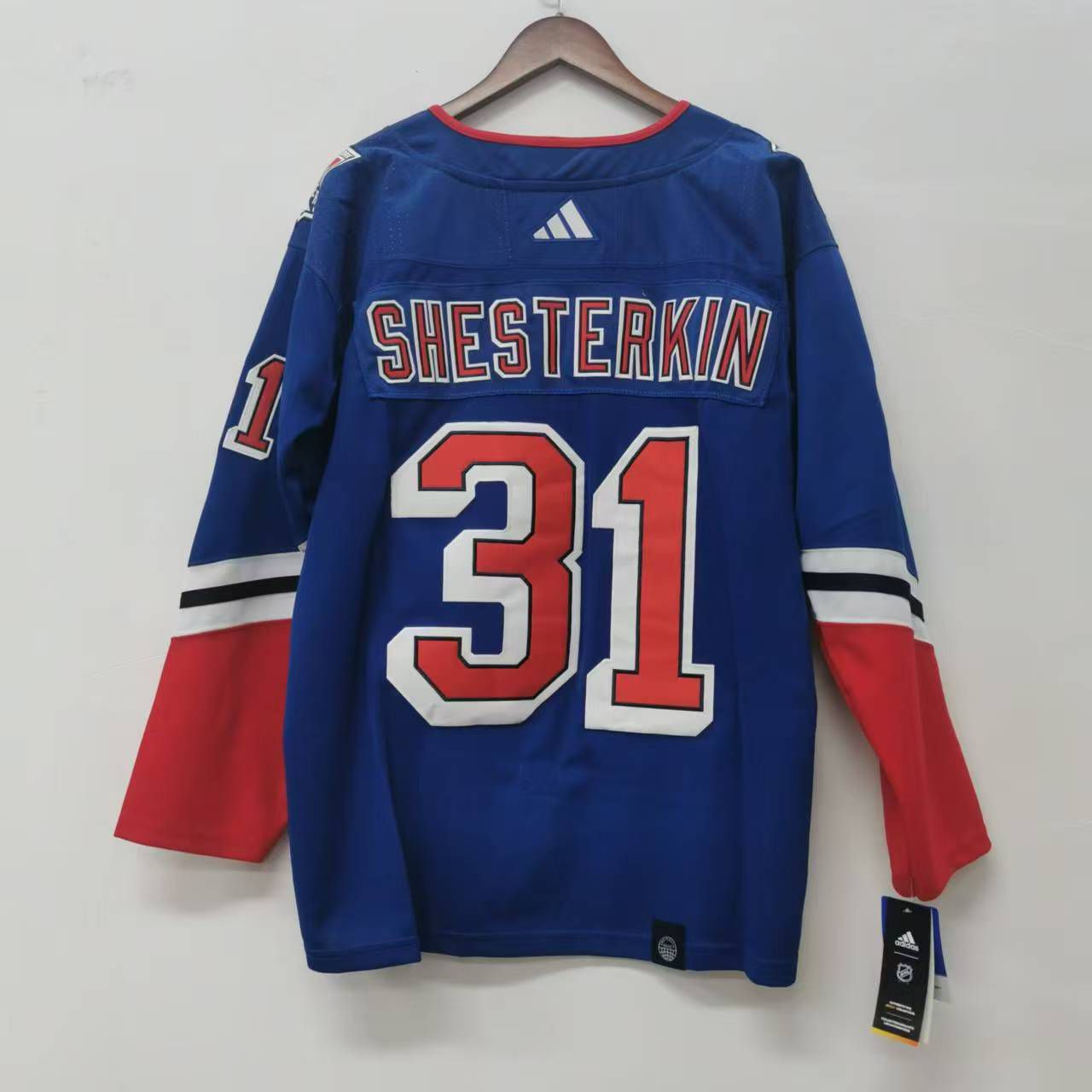 Igor Shesterkin New York Rangers Official NHL Adidas Jersey Statue of Liberty logo