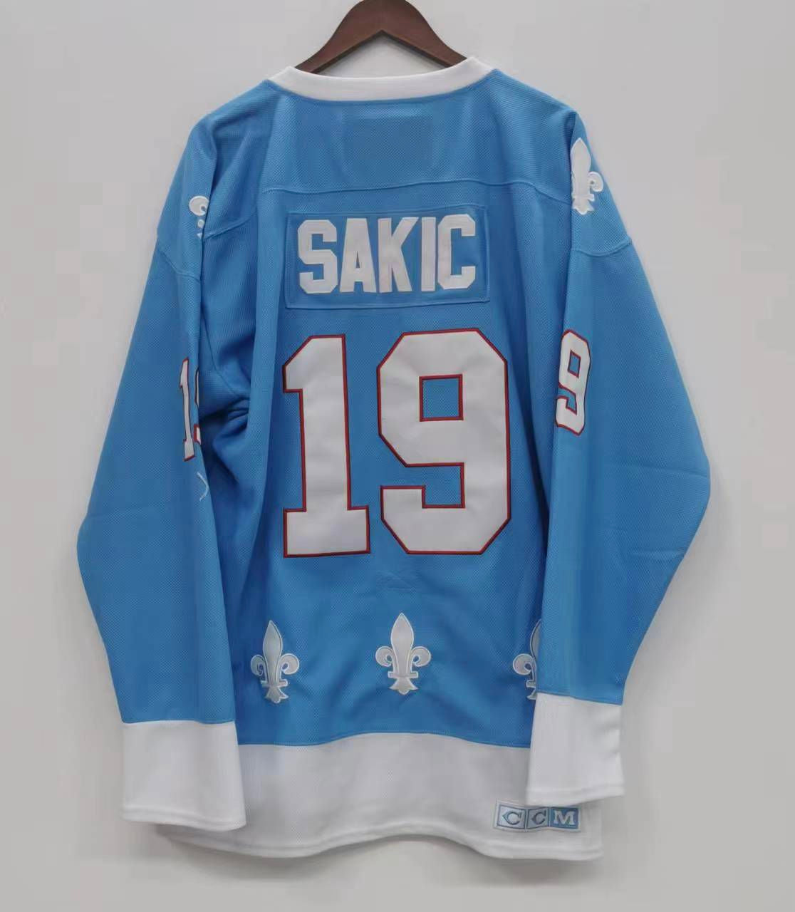 Joe Sakic Quebec Nordiques Official NHL CCM Jersey light blue