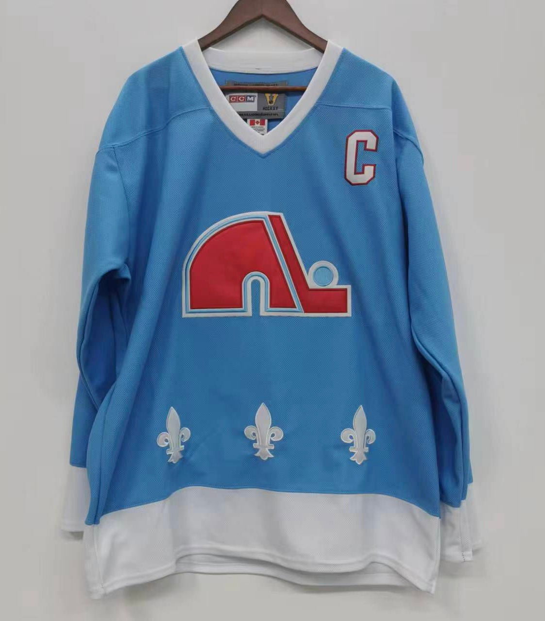 Joe Sakic Quebec Nordiques Official NHL CCM Jersey light blue
