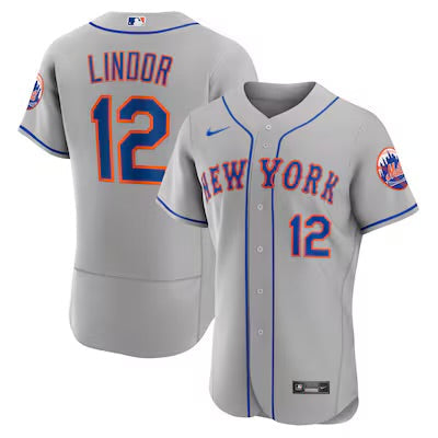 Francisco Lindor YOUTH KIDS New York Mets Official MLB Nike Jersey gray