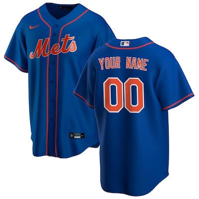 Any Name and Number customized YOUTH New York Mets Official MLB Nike jersey Blue