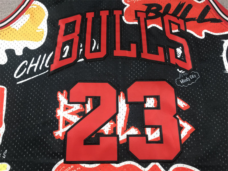 Michael Jordan YOUTH KIDS Chicago Bulls Official NBA Graffiti Jersey