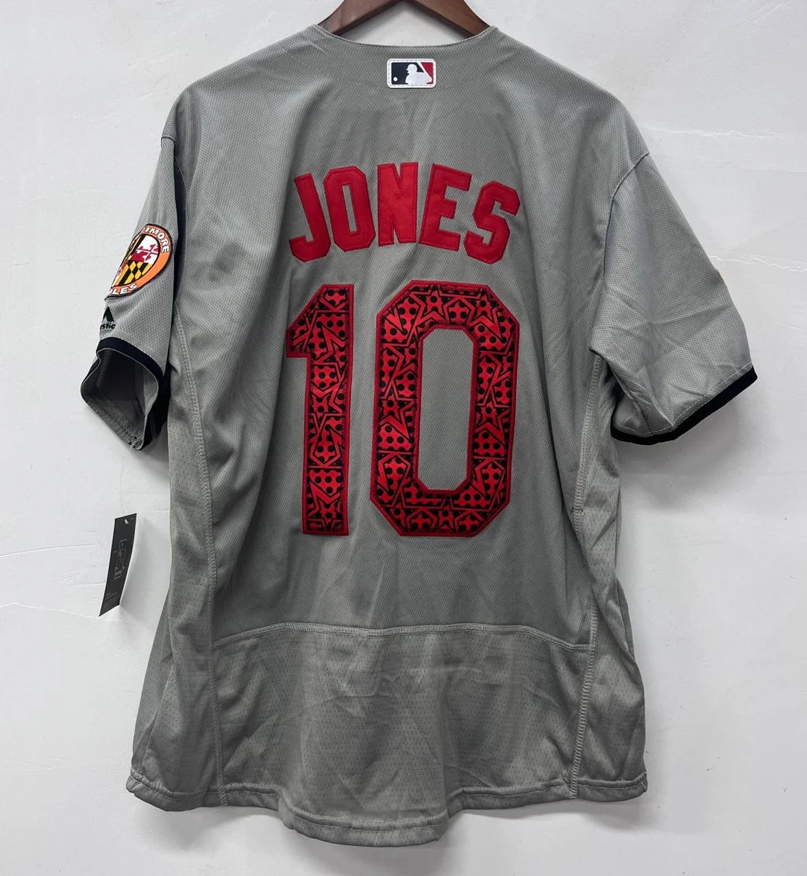 Adam Jones Baltimore Orioles jersey Majestic gray