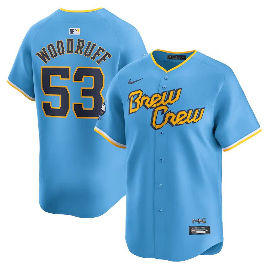 Brandon Woodruff #53 Milwaukee Brewers Official MLB City Connect Jersey