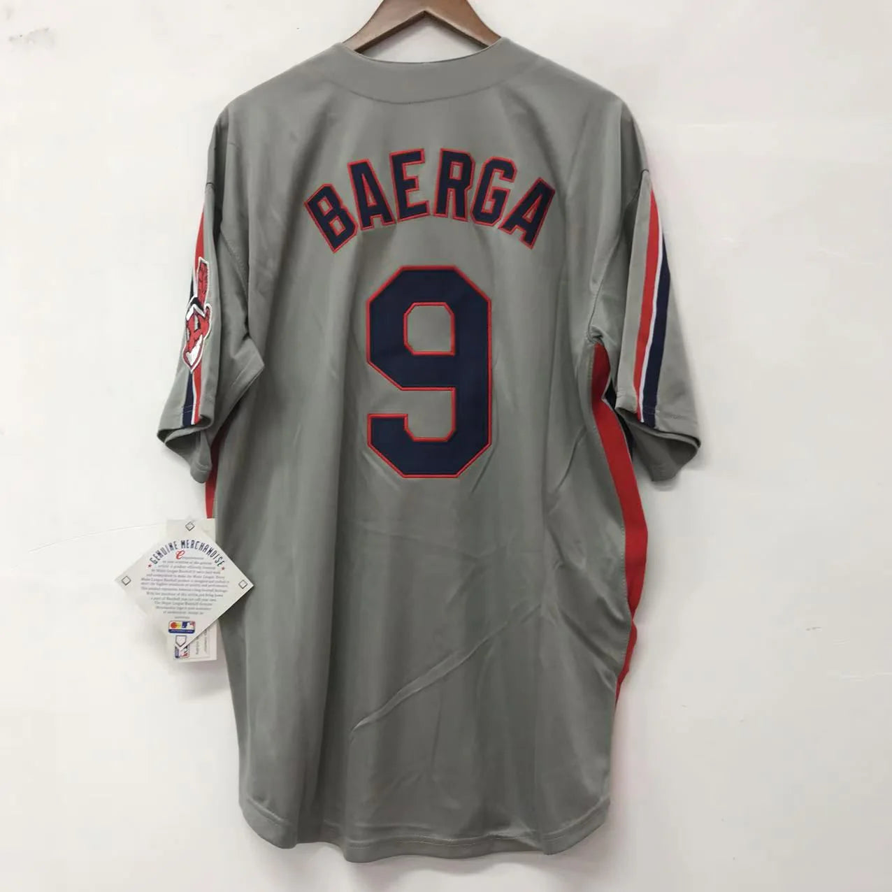 Carlos Baerga Cleveland Indians Jersey Majestic gray