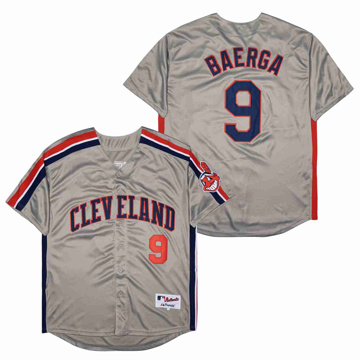 Carlos Baerga Cleveland Indians Jersey Majestic gray