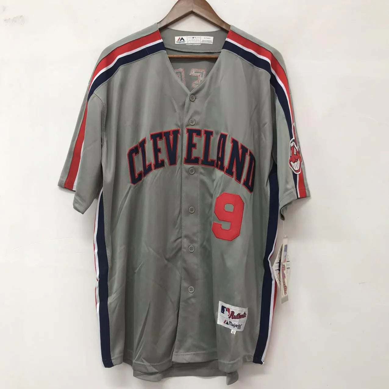 Carlos Baerga Cleveland Indians Jersey Majestic gray
