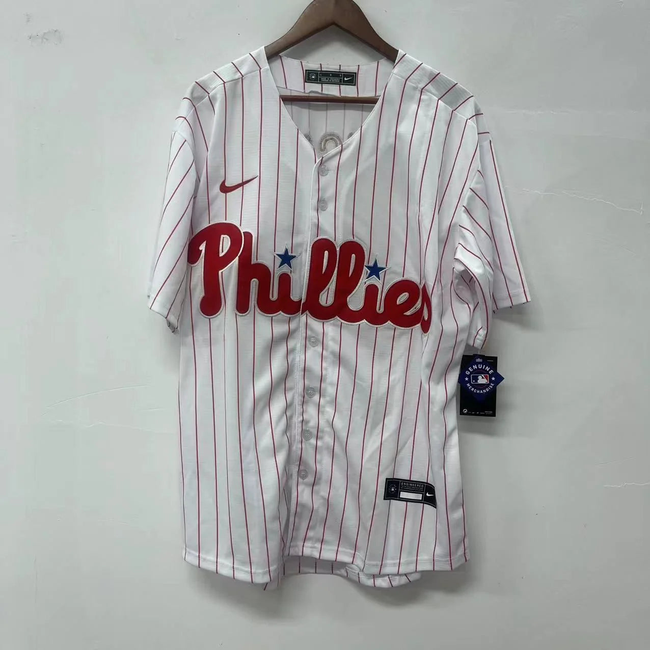 Christopher Sanchez Philadelphia Phillies Jersey white pinstripes Nike