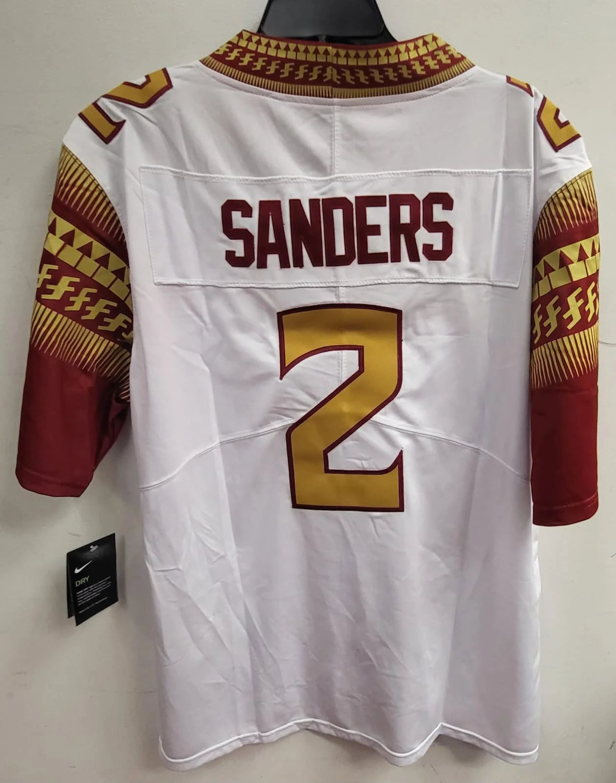 Deion Sanders Florida State Seminoles Jersey White gold numbers