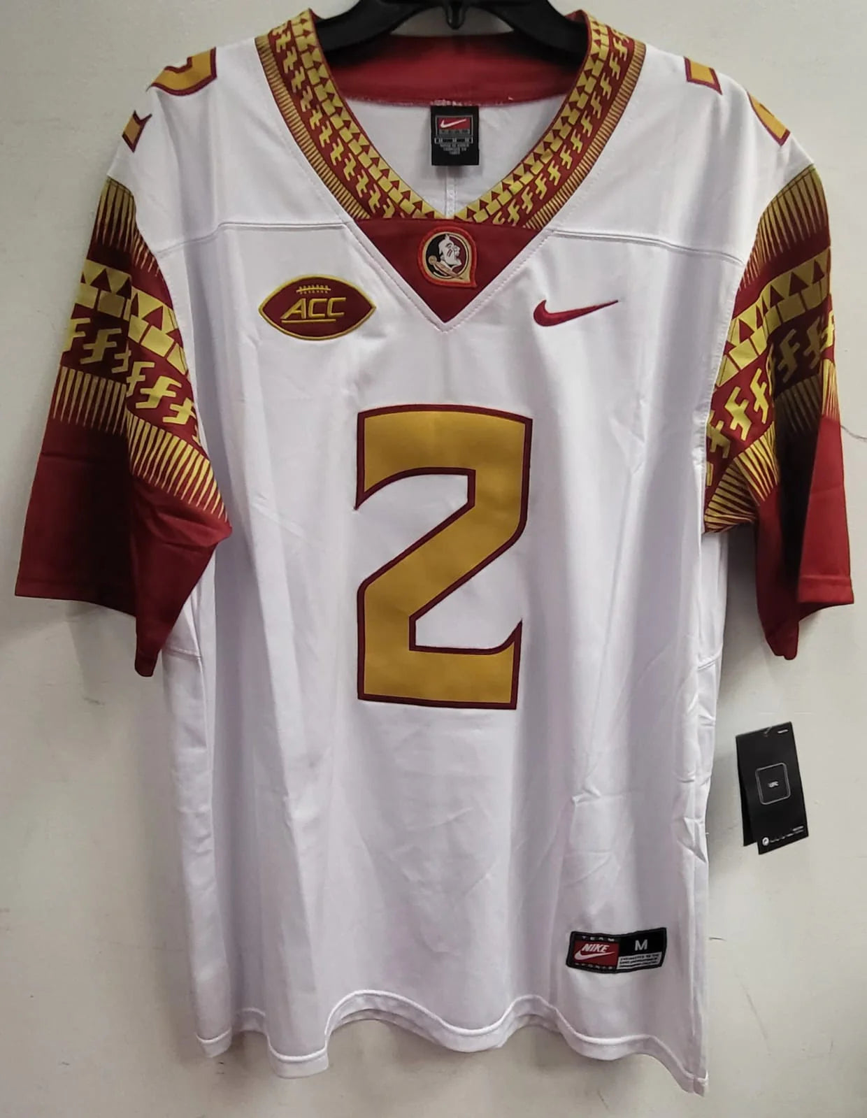 Deion Sanders Florida State Seminoles Jersey White gold numbers