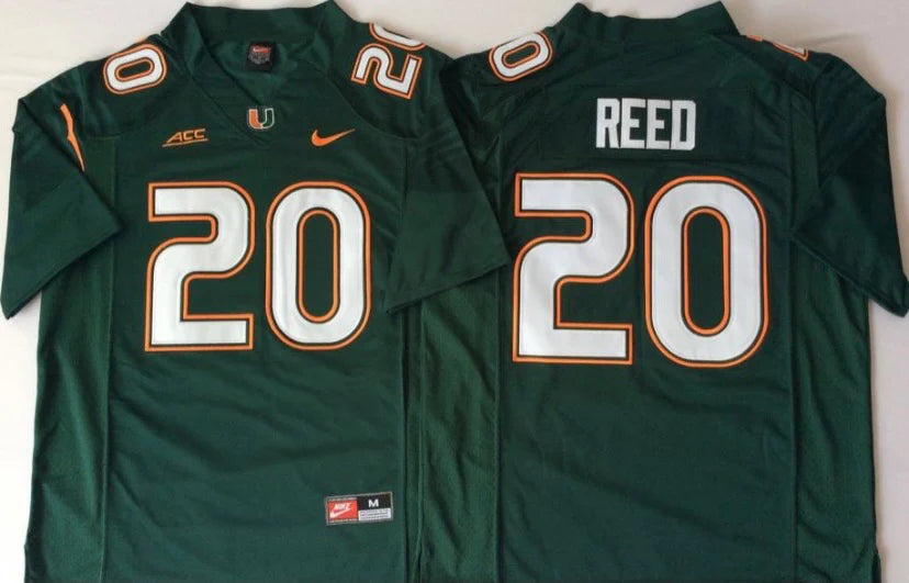 Ed Reed Miami Hurricanes Jersey Green