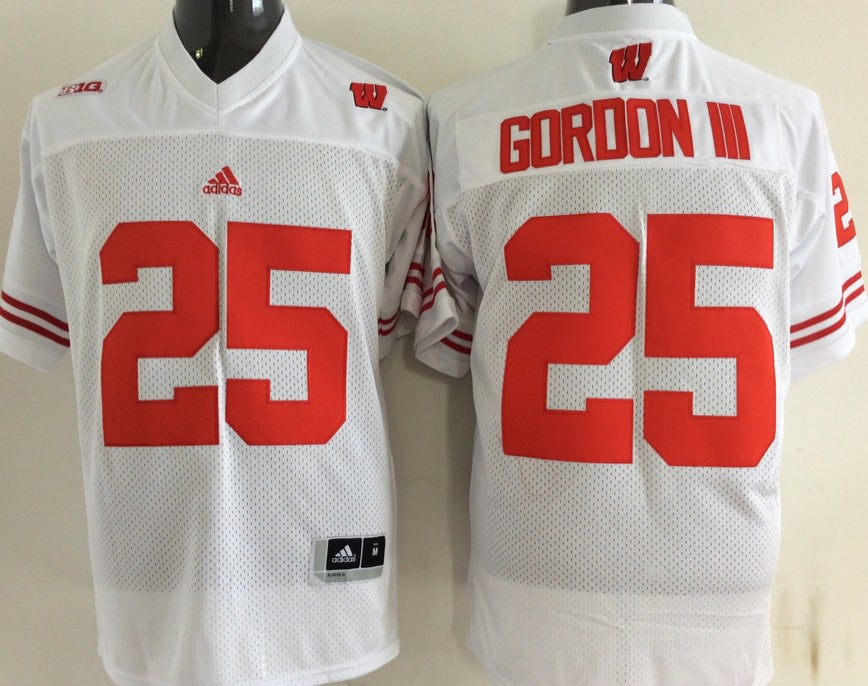 Melvin Gordon Wisconsin Badgers Jersey white