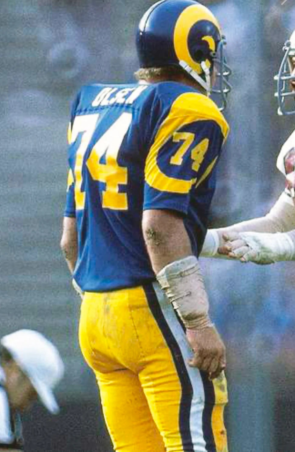 Merlin Olsen 1974 Los Angeles Rams NFL Mitchell & Ness Jersey blue