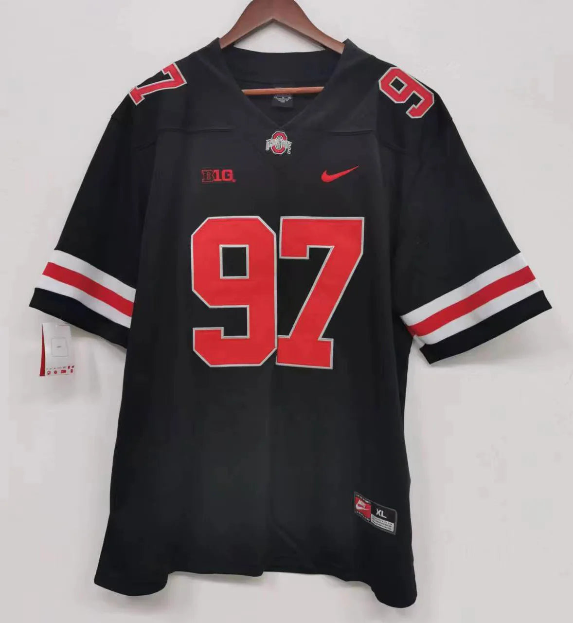 Nick Bosa Ohio State Buckeyes Jersey Black with red numbers