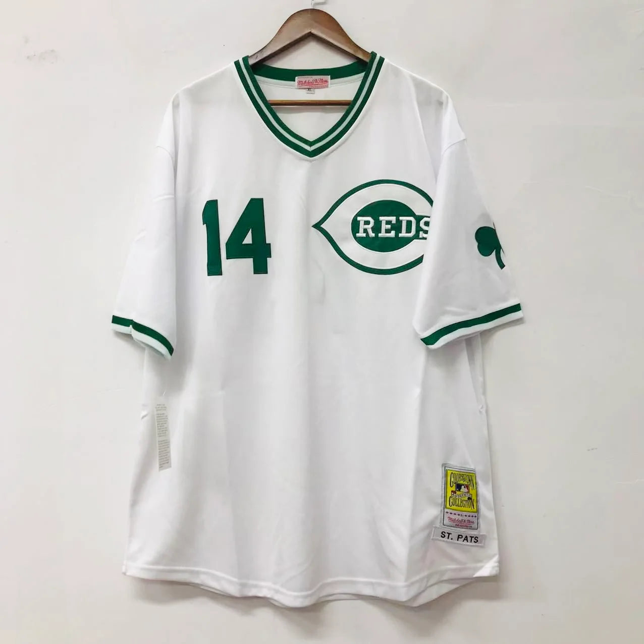 Pete Rose Cincinnati Reds Jersey Mitchel & Ness St. Paddy’s Patrick’s Day