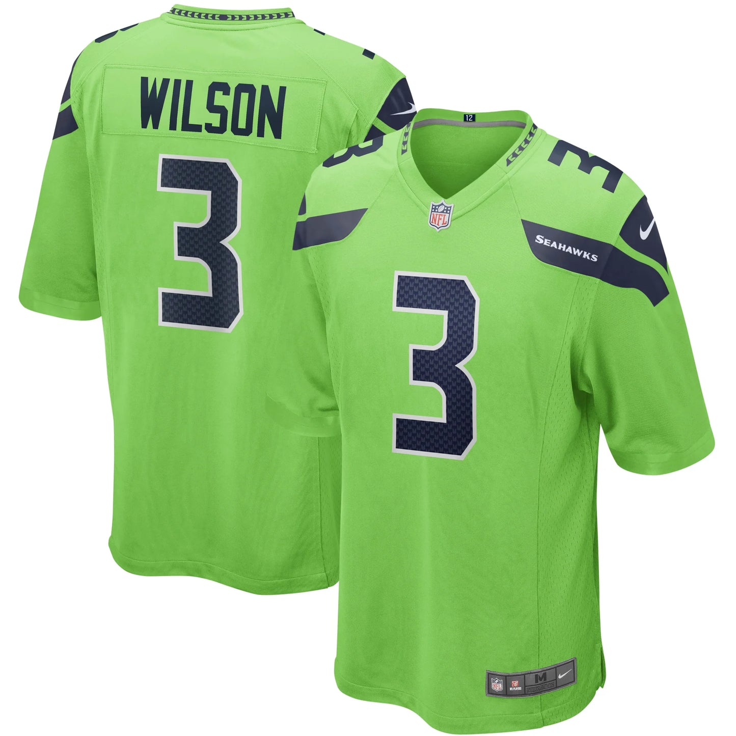Russell Wilson Seattle Seahawks Official NFL Jersey Nike neon green