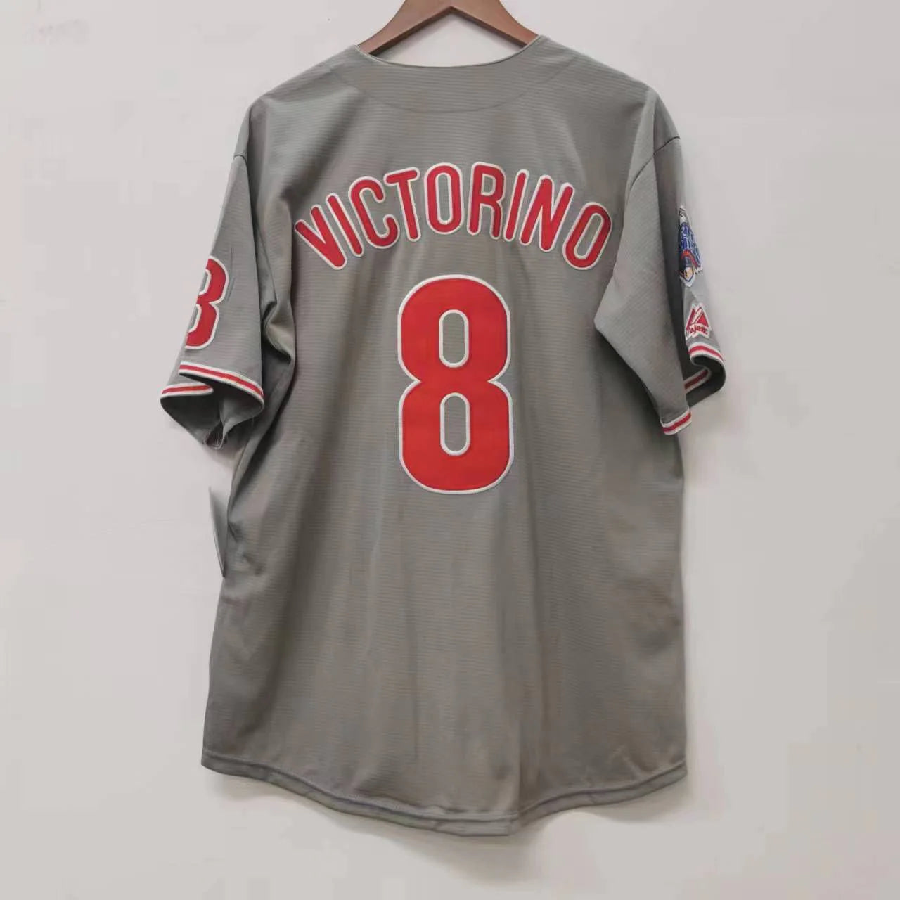 Shane Victorino Philadelphia Phillies Jersey 2008 World Series gray