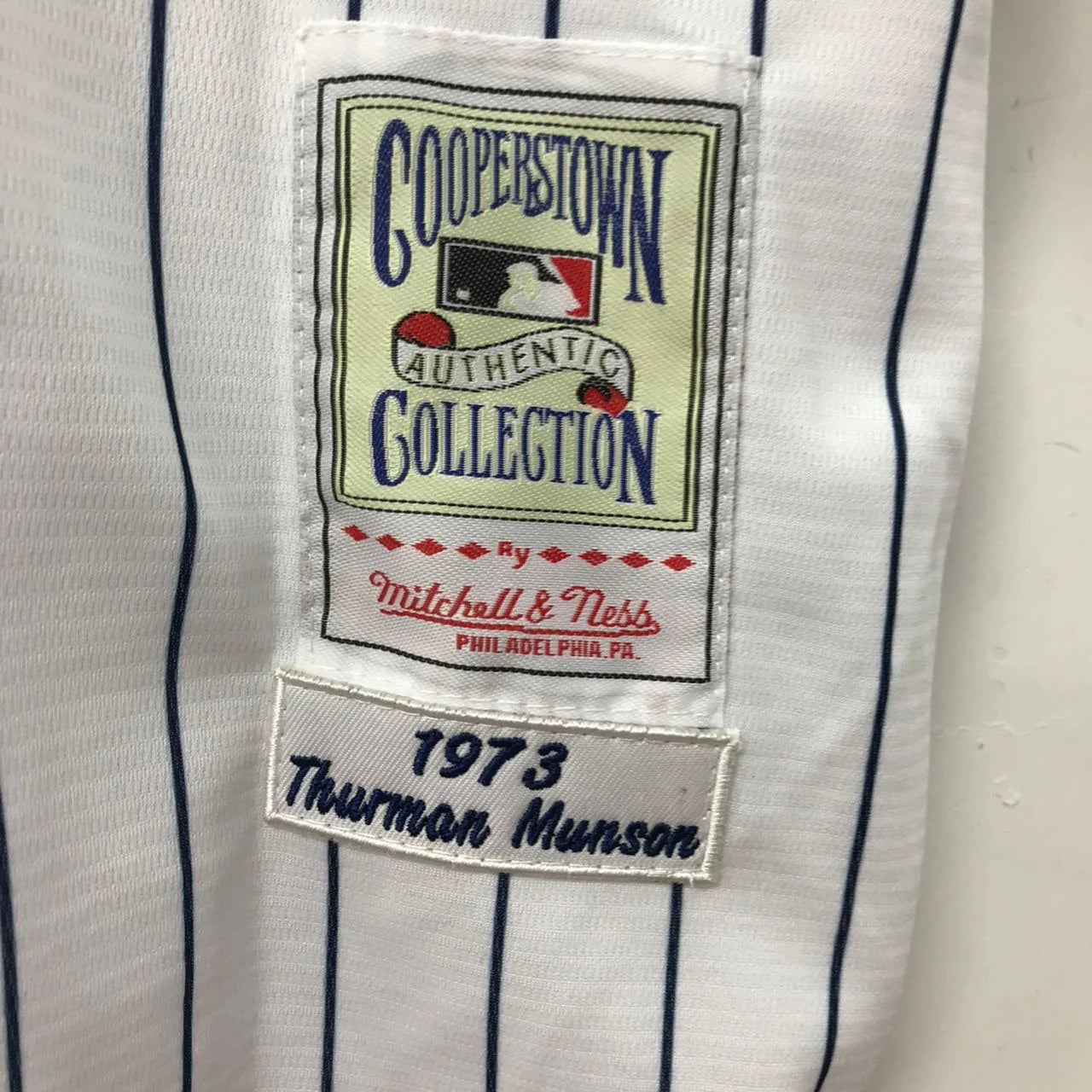 Thurman Munson New York Yankees Jersey pinstripes Mitchell & Ness 1973