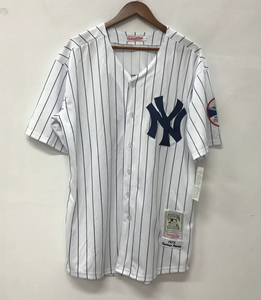 Thurman Munson New York Yankees Jersey pinstripes Mitchell & Ness 1973