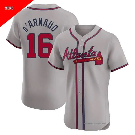Travis d’Arnaud Atlanta Braves Jersey Nike gray