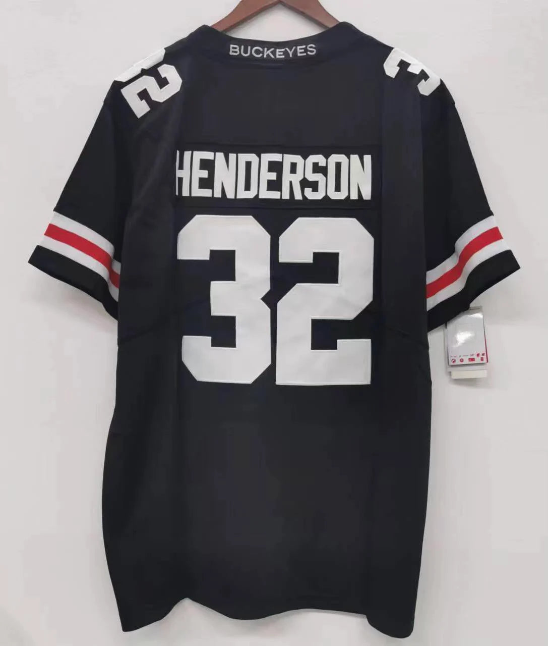 TreVeyon Henderson Ohio State Buckeyes jersey black with white numbers