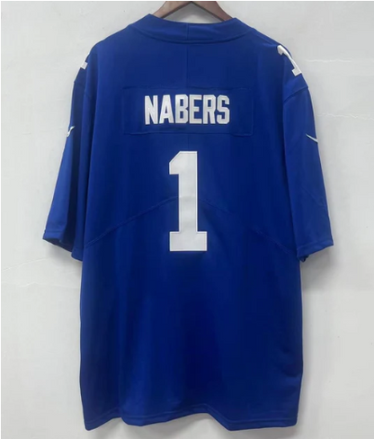 Malik Nabers New York Giants official NFL Nike Jersey blue With 100 years patch