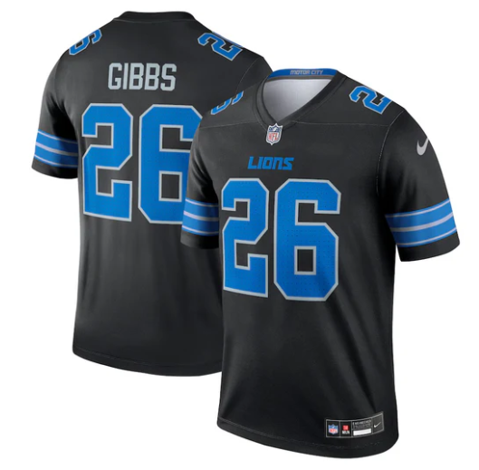 Jahmyr Gibbs Detroit Lions Official NFL Nike Jersey black 2024