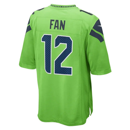Seattle Seahawks 12 FAN Official NFL Jersey Nike neon green