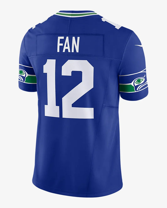 Seattle Seahawks 12 FAN Official NFL Jersey Nike Classic blue retro