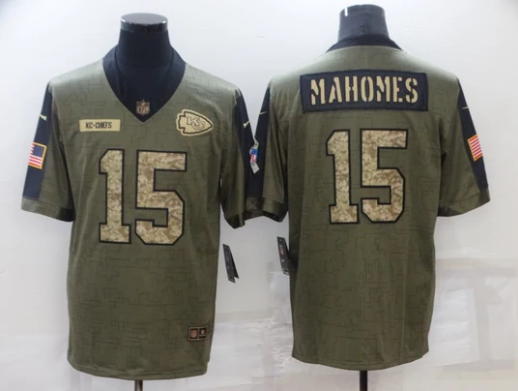 Patrick Mahomes Kansas City Chiefs military salute to service Jersey
