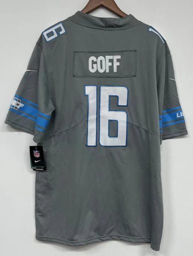 Jared Goff Detroit Lions Jersey gray NIKE