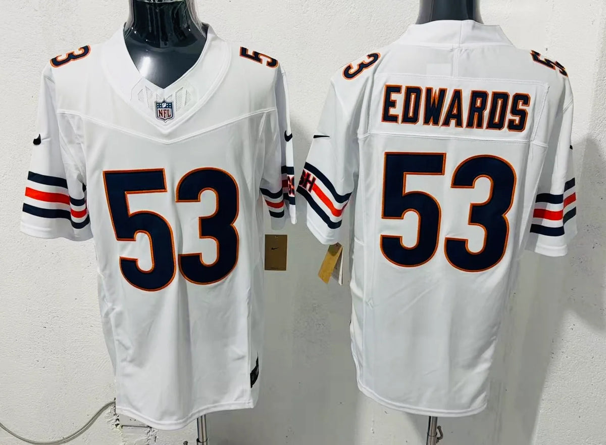 T.J. Edwards Chicago Bears YOUTH KIDS Official NFL Nike Jersey White